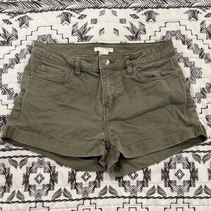 H&M Olive Green Jean Shorts for Women